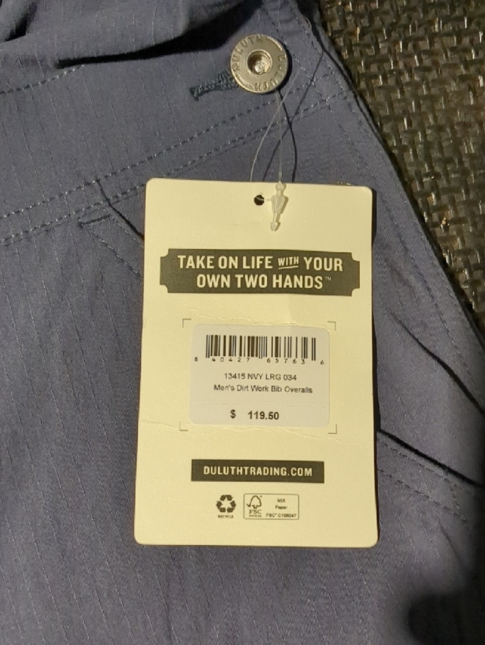 Duluth Trading Co Navy Work Bib Overalls with Tag - Picture 2 of 7